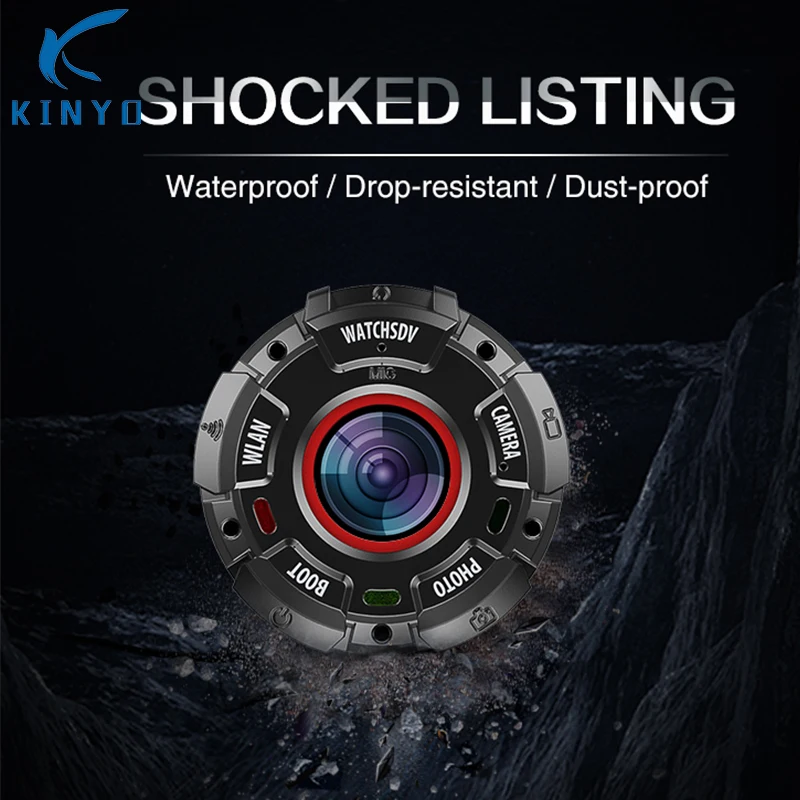 Kinyo Action Sports Camera Smart Watch With Waterproof case and HD wide-angle lensesTough Screen Wifi International Version | Электроника