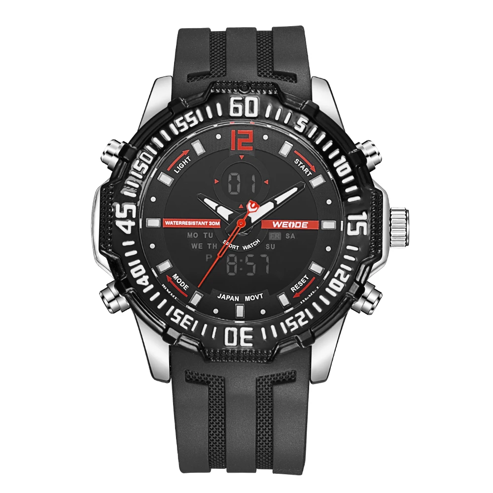 WEIDE Sports Casual Fashion Luxury Alarm Military Army digital Rubber Strap Analog Quartz Wristwatches Waterproof Clock Hours