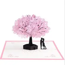 10 шт. поздравительная открытка 3D стерео поздравительная открытка романтическая вишневая Цветущая Валентина поздравление с днем рождения карта спасибо