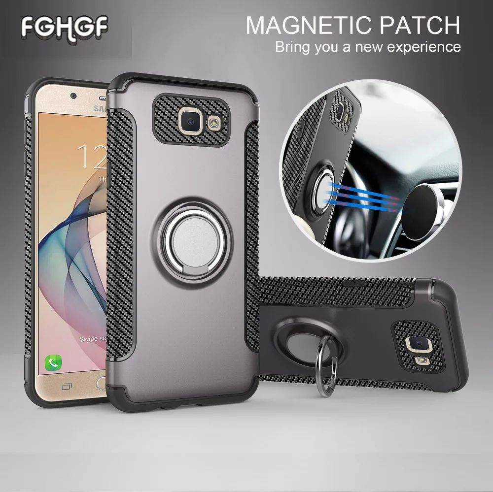

FGHGF Case For Samsung Galaxy A6 Plus Shell Fanshion Adsorbable Magnetic Ring Armor Back Cover sFor Galaxy A6 Coque Phone Holder