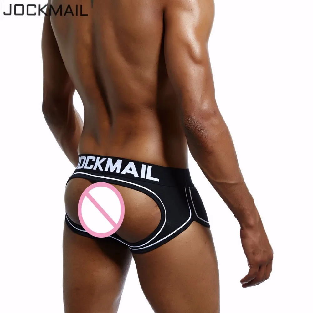 Бренд JOCKMAIL, мужское нижнее белье, боксеры, шорты, открытая спина, ягодицы, хлопок, сексуальное, открытая спина, гей, мужское нижнее белье, JockStrap cuecas, Гей Трусы