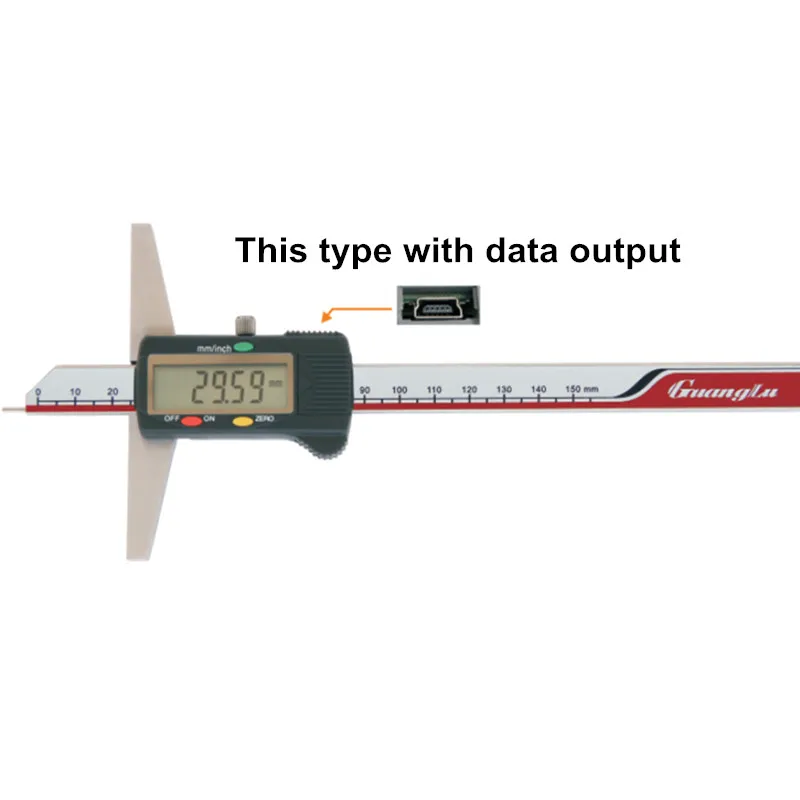GUANGLU игла Цифровой измеритель глубины 0-150 мм/6 ''0,01 мм/дюйм Электронный микрометр из нержавеющей стали Штангенциркули измерительные инструменты
