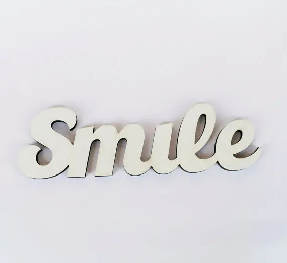 Free shipping Handpainted Chic Smile pvc Sign- Word Smile Sign- Housewarming Present by Wordsworth