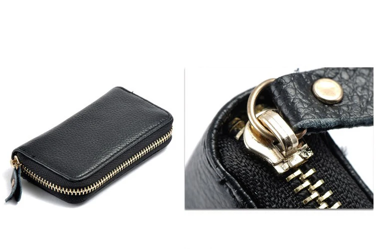 Wholesale Leather  Car Key Case Wallet Bag  Men's Card Package Multi-function Women's Purse Real Estate Gifts customization