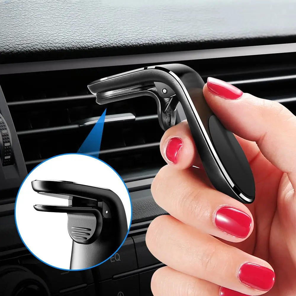 

1pcs L Shape Car Stand Phone Holder GPS Magnet Auto Clip Universal Magnetic Bracket Air Vent Mount for Xiaomi Samsung IPhone