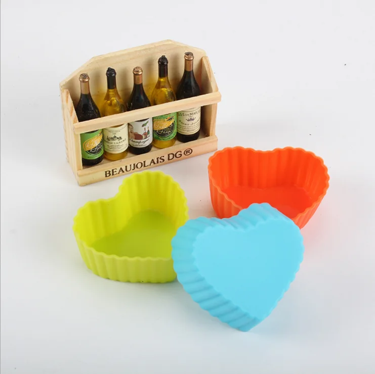 

1 Pieces heart Cake Mold Muffin Chocolate Cupcake Liner Baking Cup Mold soap biscuit silicon tool stencil form kitchen pastry