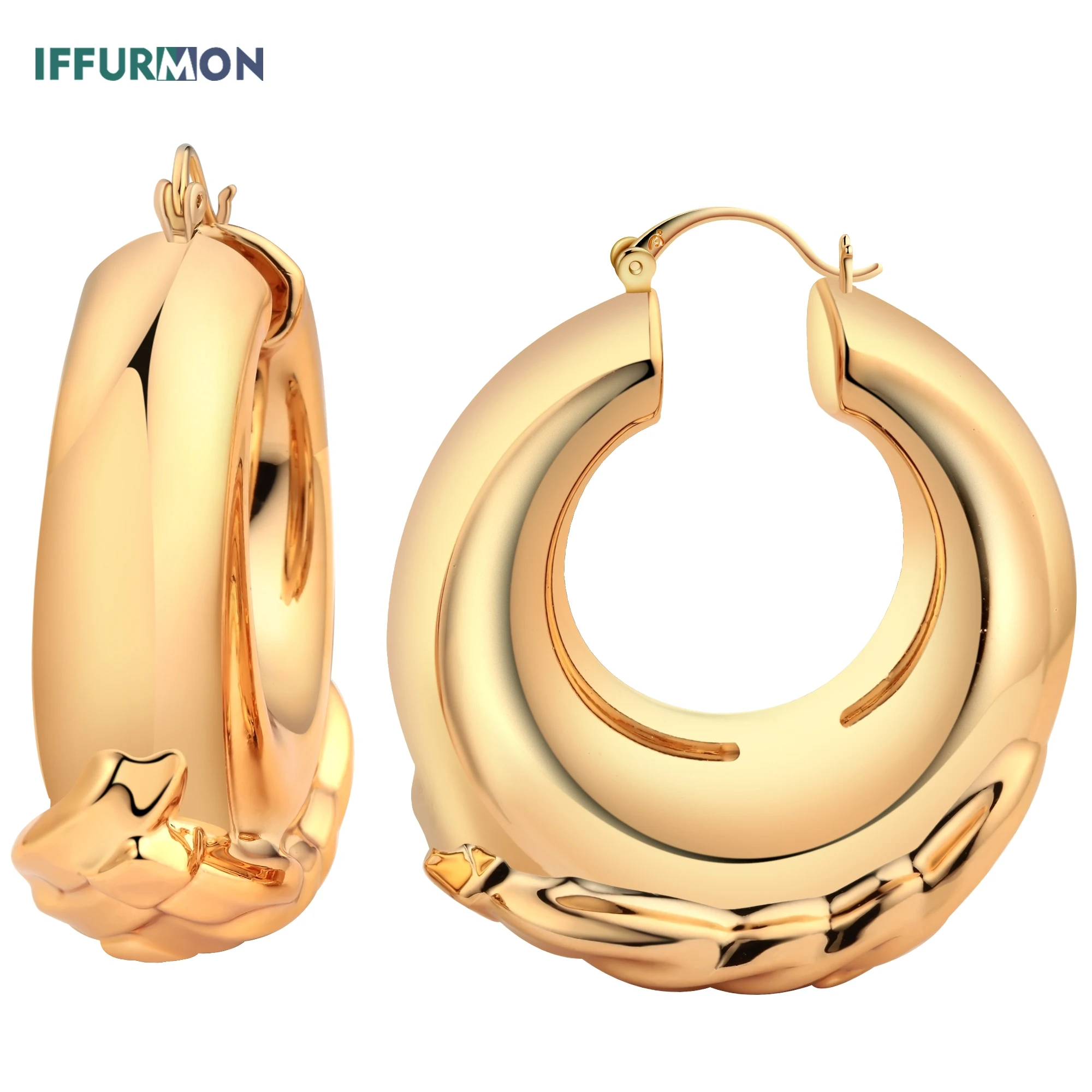 IFFURMON Earrings For Women Color Glaze Charm Dubai Hoop Earrings
