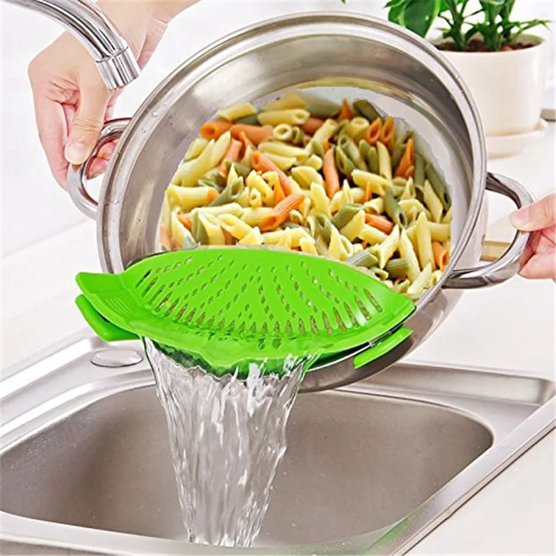 Silicone Clip on Strainer For Pots Pans Strainer Drainer For Draining