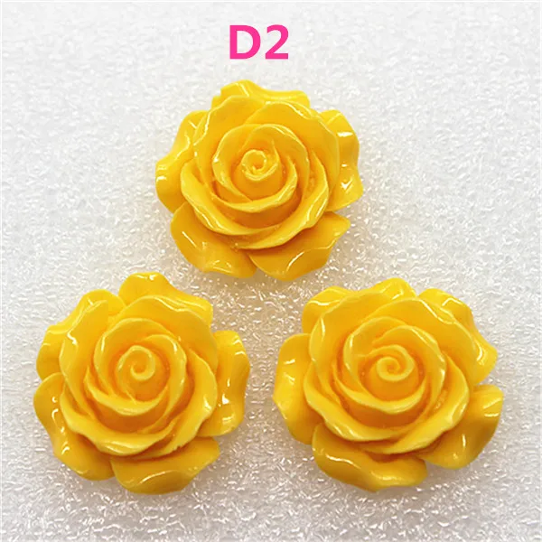 10pcs 28mm Resin Camellia Flower Flatback Cabochon DIY Scrapbooking Decorative Craft Making,15 Colors to Choose 