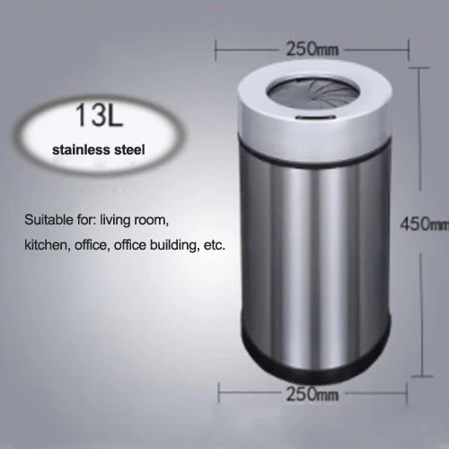 Спиральная Автоматическая Интеллектуальная Индукционная зарядка мусорное ведро для дома кухня гостиная ванная комната, офисный сенсорный мусорный бак 1 шт - Цвет: stainless steel 13L