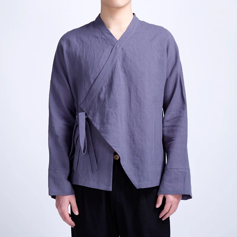 

MIXCUBIC 2018 spring summer Chinese style cool Comfortable linen shirts men casual washing loose linen shirts men,M-4XL