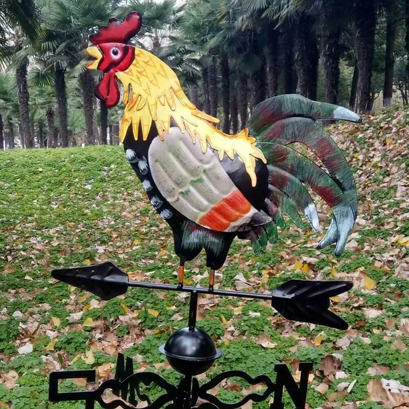 Metal Weather Vane with Rooster Ornament Weathervanes Garden Patio Decor easy installation RT99 | Дом и сад