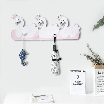 

Nordic Wood Shelves Kids Coat Rack Wall Hanging Shelf Hooks Star Swan Kids Baby Girl Room Decor Display Stand Holder Organizer