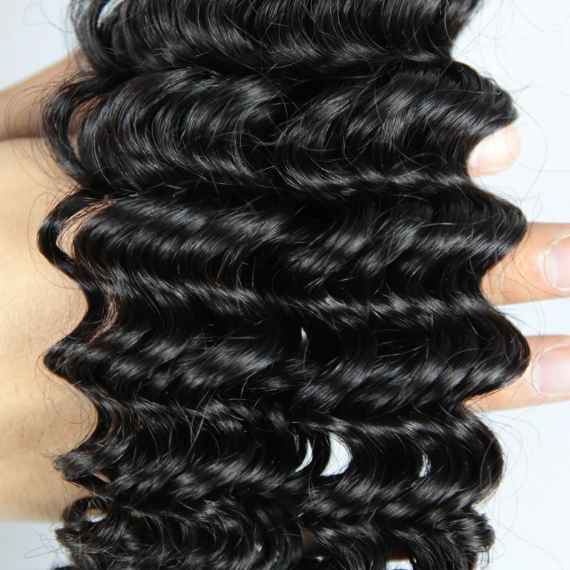 Бразильские пучки глубоких волн 3 шт./партия человеческие волосы ткачество натуральный черный 10-26 дюймов remy волосы для наращивания BeautifulQueenHair