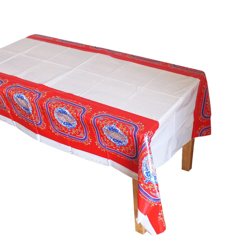 

Disposable Plastic Table Cloth Eid al-Fitr Ramadan Table Cover Tablecloth Waterproof For Moslem IslamismDecoration 180*108cm