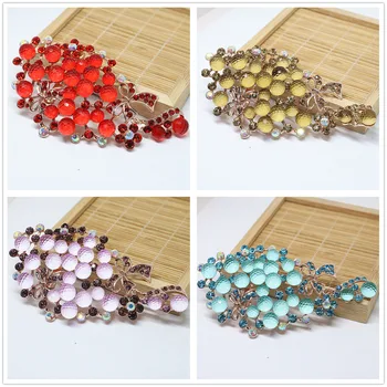 

8 colors large brooches for women crystal rhinestone bouquet wedding rose gold-color accessories jewelry pin B1434