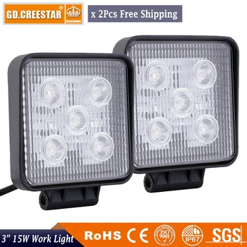 

15W 3inch Work lights mini Square Led light 12V 24V Fog Lamps For tractor ATV SUV 4WD 4X4 Motorcycle x2pcs Spot Flood worklamp