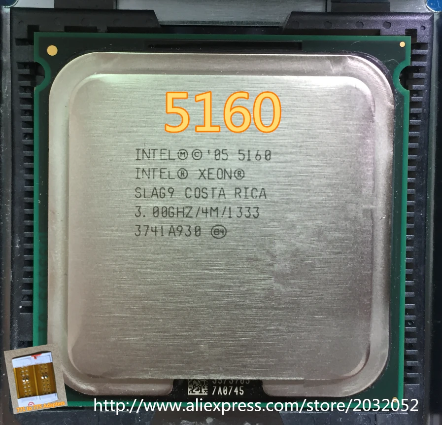 Оригинальный процессор Intel Xeon 5160 3 0 GHz/4M/1333 близко к LGA771 (два адаптера от 771 до