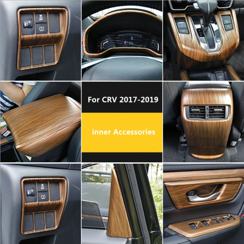 

NEW Arrival Car internal accessories Mahogany pattern for Honda C-RV crv 2017 2018 (left hand drive version)