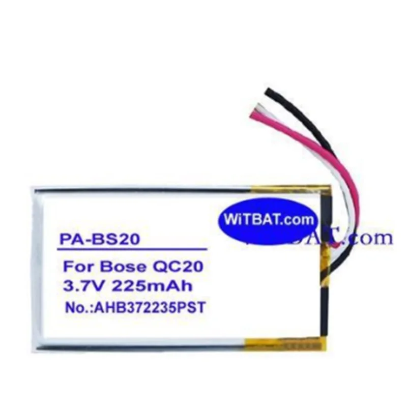 QC20 Battery for Bose QuietControl 20 Earphone New Li Polymer Rechargeable Accumulator Pack Replacement 3.7V 225mAh Track Code |