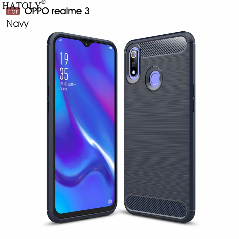 HATOLY For Capas OPPO Realme 3 Case Realme 3 Anti-knock Soft TPU Brushed Rugger Silicone Phone Cases For OPPO Realme 3 6.22