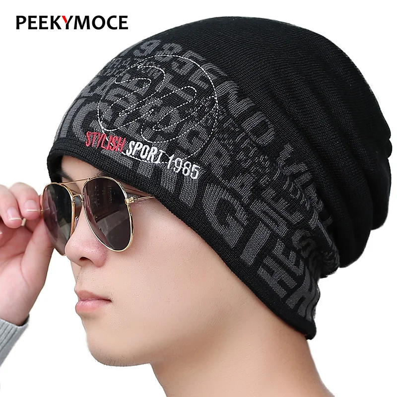 Мужские вязаные шапки утолщенные Gorras Bonnet теплые Повседневные унисекс новинка