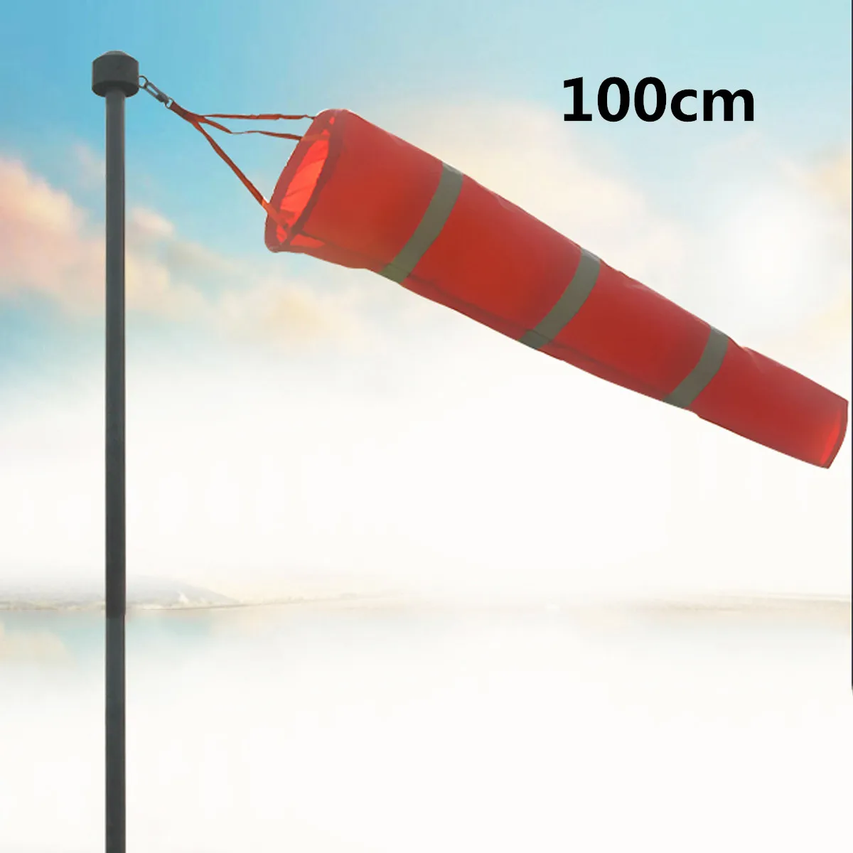 

LBLA 100cm Aviation Windsock Rip-stop Wind Measurement Sock Bag Reflective Belt Wind Monitoring Outdoor Toy Indicator