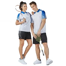 Новинка года, спортивные комплекты, Быстросохнущий комплект для бадминтона, пара моделей для женщин и мужчин, дышащая одежда для бадминтона, теннисная одежда, Майки