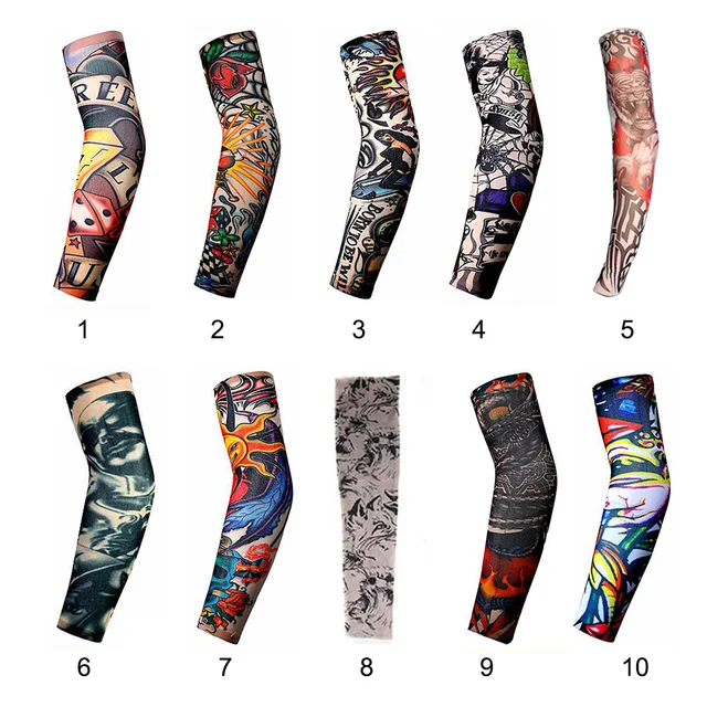 Fashion Men Women Arm Sleeves Elastic Nylon Halloween Dance Party Tattoo Sleeve Fashion Tattoo Arm Leg Sleeves Anti Men's Accessories