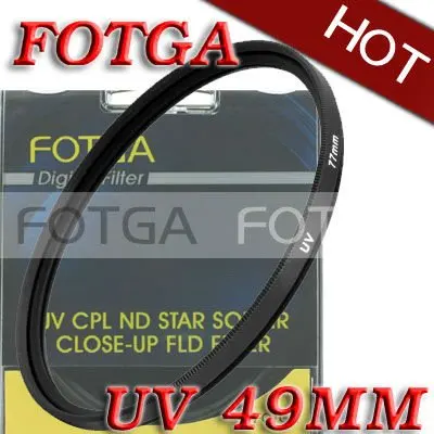 Бесплатная доставка! Оптовая продажа! Fotga OEM 49 мм Haze UV фильтр Защита объектива для