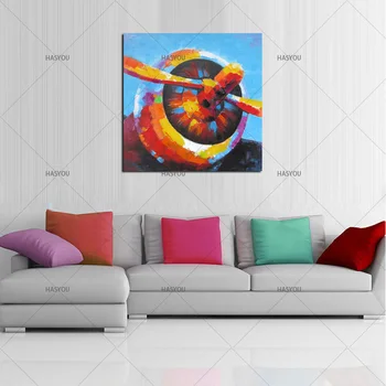 

Airplane propeller pictures oil painting home decoration wall art by hand painted for living room bedroom