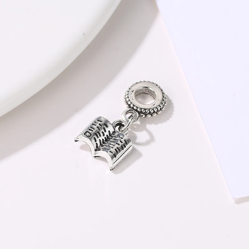 Посеребренный бисер любовная книга для чтения качающаяся подвеска Pandora браслет ожерелье DIY женские ювелирные изделия