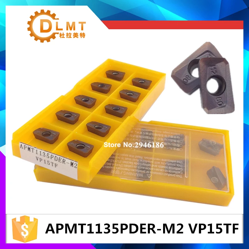 10 шт. APMT1135PDER H2 VP15TF APMT1135PDER M2 VP15TF карбидная вставка индексируемое фрезерование вставка