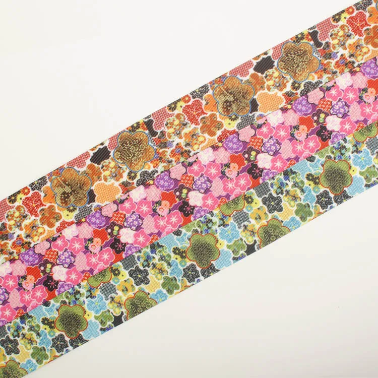 Новые продажи 50 ярдов Красочные цветы ленты печатных grosgrain бесплатная
