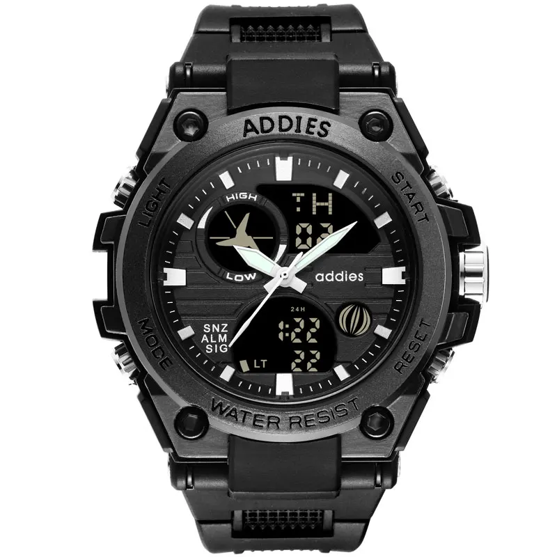Адди стиль военные мужские спортивные часы 50 м водонепроницаемые Роскошные спортивные часы мужские кварцевые цифровые наручные часы для дайвинга 1 шт - Цвет: white