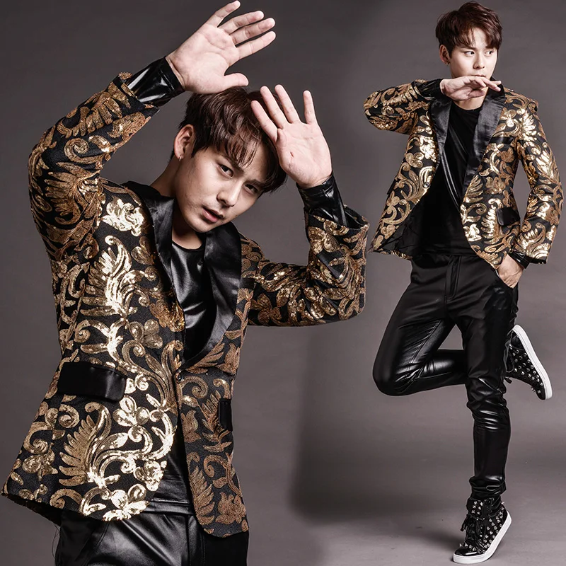 Мужской Блейзер блестящий джаз DS|jacket blazer|male blazer jacketblazer |