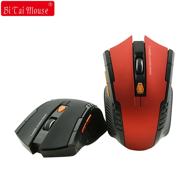 Ratón óptico inalámbrico 2.4G Bts, accesorio con 6 botones, receptor de USB, 1600DPI, 10M, para ordenador portátil y videojuegos