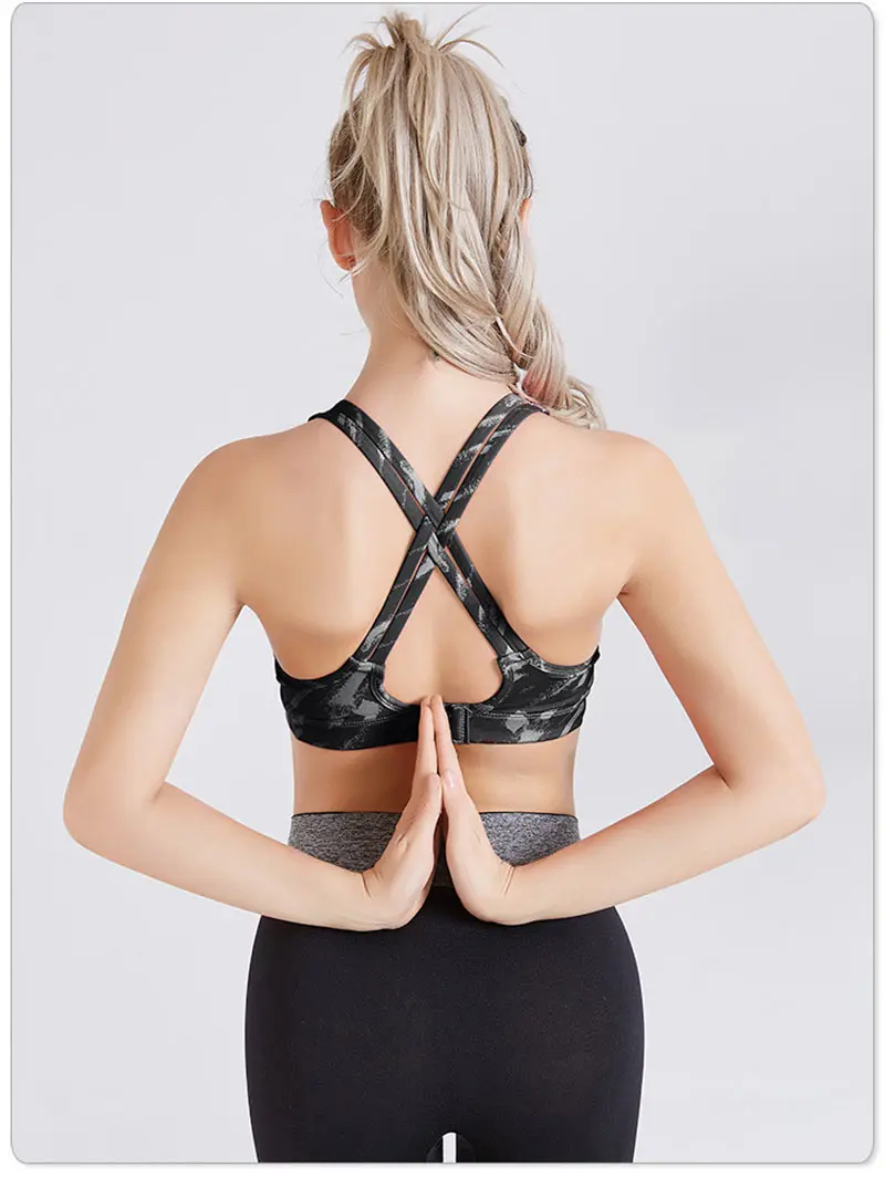 Women Sports Bra Breathable Quick Dry Workout Tank Top Female Camo Fitness Yoga Seamless Running Gym Push Up Wire Free Underwear (5)