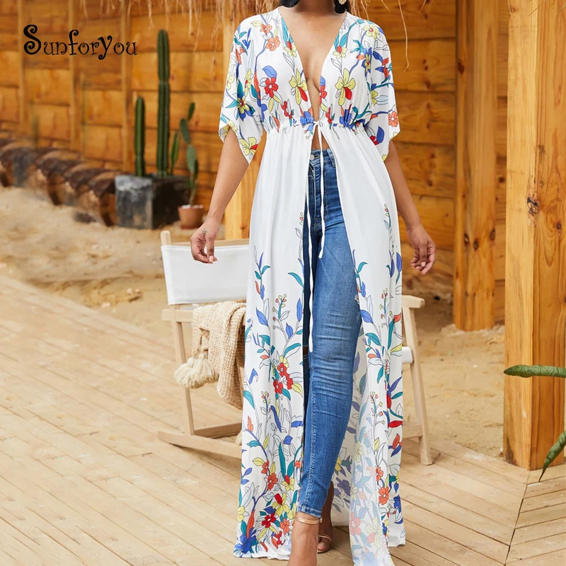 

Cotton Beach Cover up 2019 Robe Plage Plus size Long Beach Tunic Swimsuit Cover up Kimono Beach Bathing suit Cover ups Swimwear