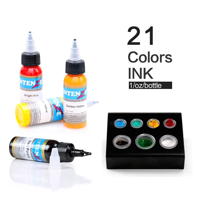 21 farbe Set Tattoo Tinte Pigmento Microblading Permanent Make-Up Kunst Boay Farbe Farbe Kosmetische Tattoo Farbe Für Schönheit Körper Kunst