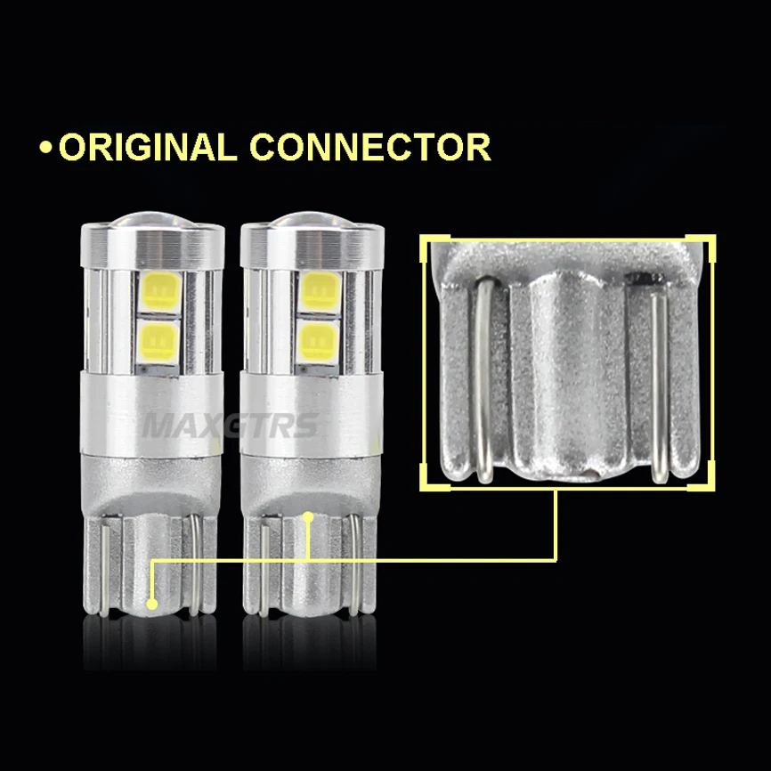 2x T10 168 194 W5W 3030 чип светодиодный Белый/Желтый поворотный боковой номерной знак