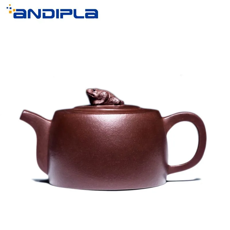 220cc Authentic Yixing Teapot Health Care Toad Pot Tea Maker Purple