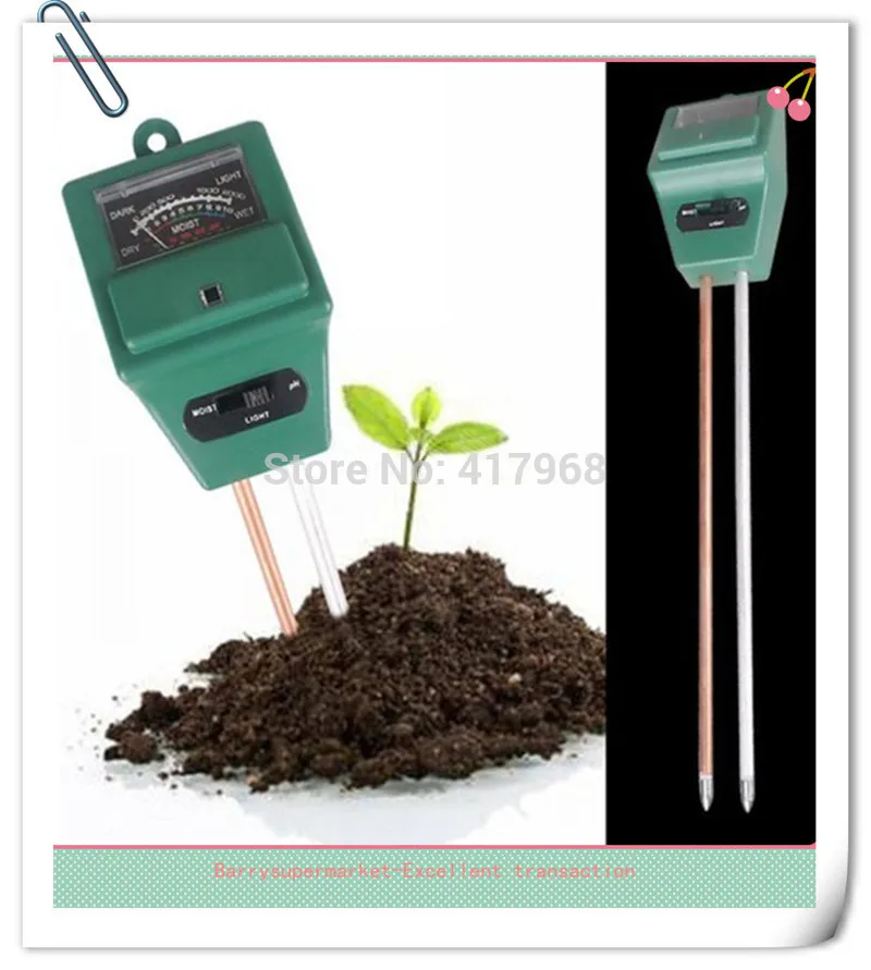 

Soil Hygrometer Soil Water PH Light Moistur Meter 3-IN-1 PH Detector Plant Flowers Soil PH Tester Moisture Monitor