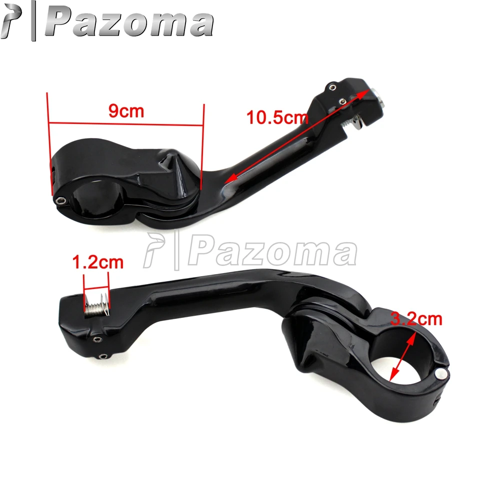 Buy 1 1/4" Footpeg Mount Clamps Long Angled Engine Guard Crash Bar Foot Peg