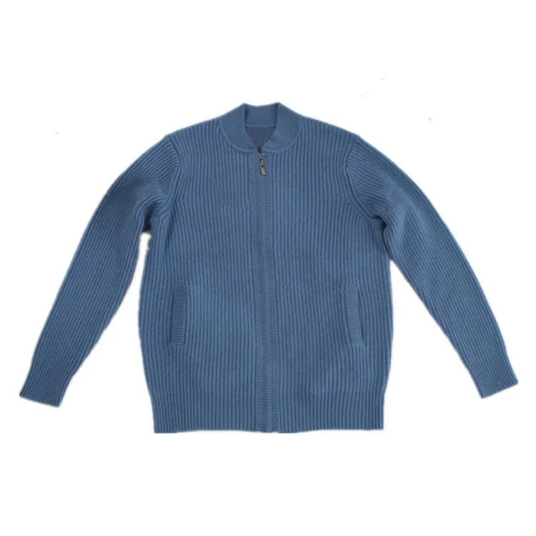 100cashmere add thick knit men fashion vertical striped zipper