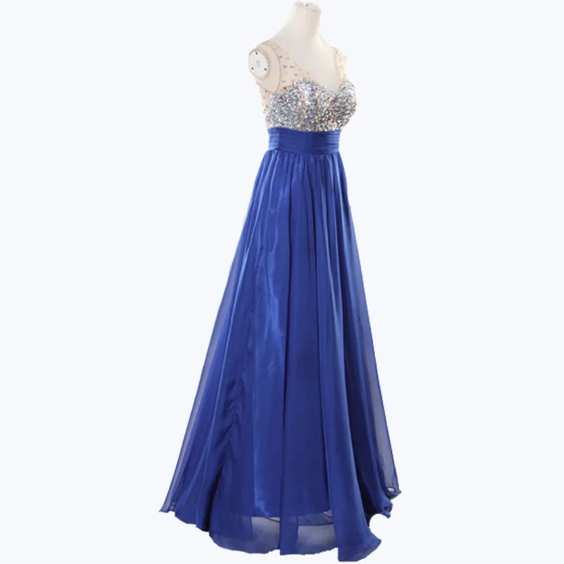 SEBOWEL Sexy Summer Sleeveless Long Party Dresses Floor-Length Chiffon Lace Womens Formal Dresses Robe Femme Ete 2017 Bluewhite (12)