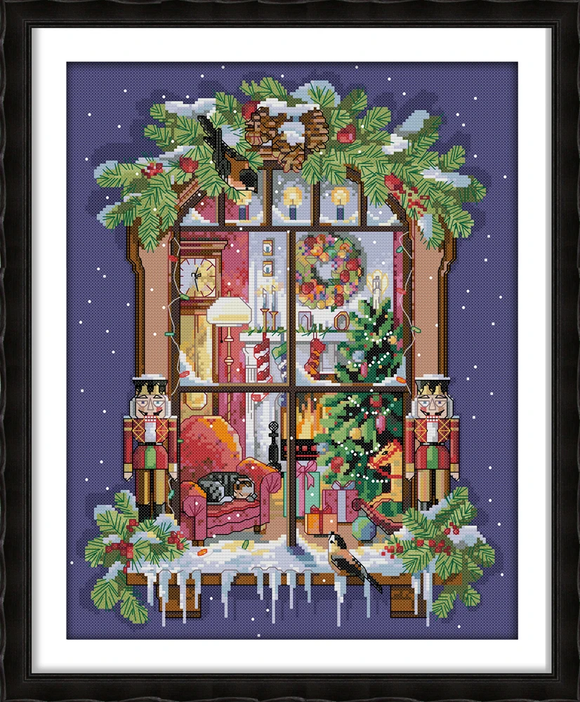 Набор для вышивки крестиком The window of the Christmas 14 карат 11 | Дом и сад