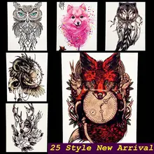 Sexy Red Fox Designs Flash Tattoo Body Art Arm Sleeve Tattoo Stickers GHB388 Fake Wolf Tatoo Selfie Wall Car Styling Home Decor