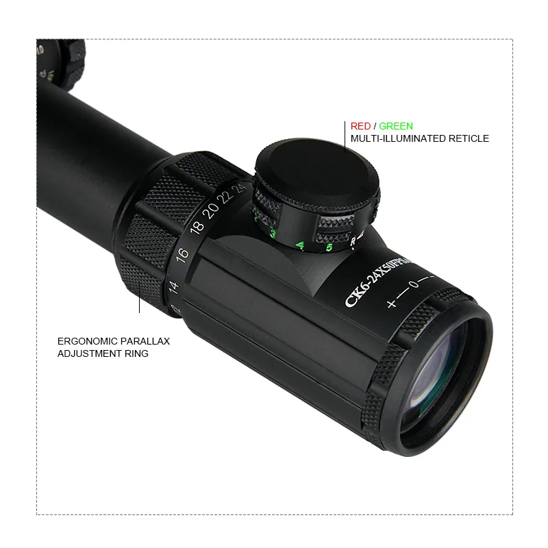 Тактический 6 24x50 коллиматор красный/зеленый мульти подсветкой сетка rilflescope Охота