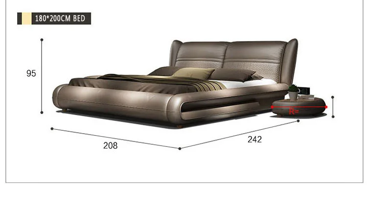 Рама DYMASTY натуральная кожа мягкая кровать современный дизайн кровать/king/queen size кровать Кама
